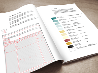 Page showing corprate design specifications